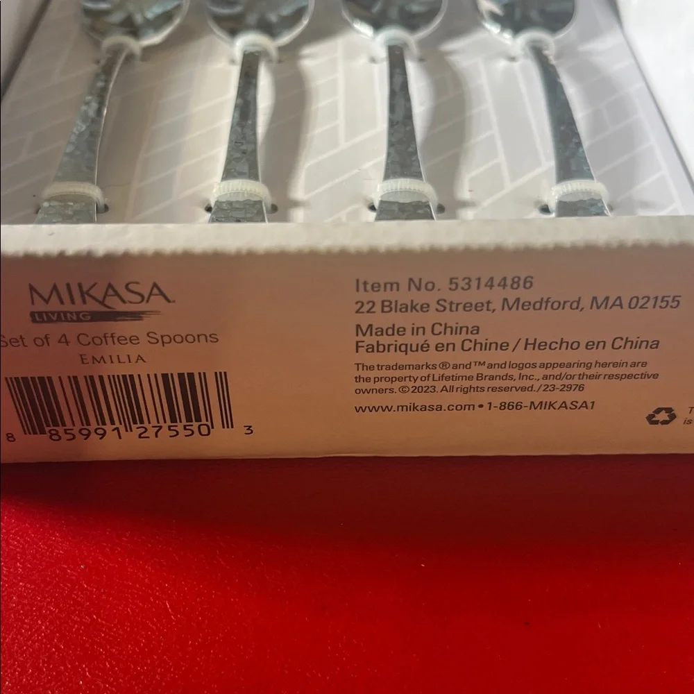 Mikasa Living Silver Coffee Spoons Emilia set of 4